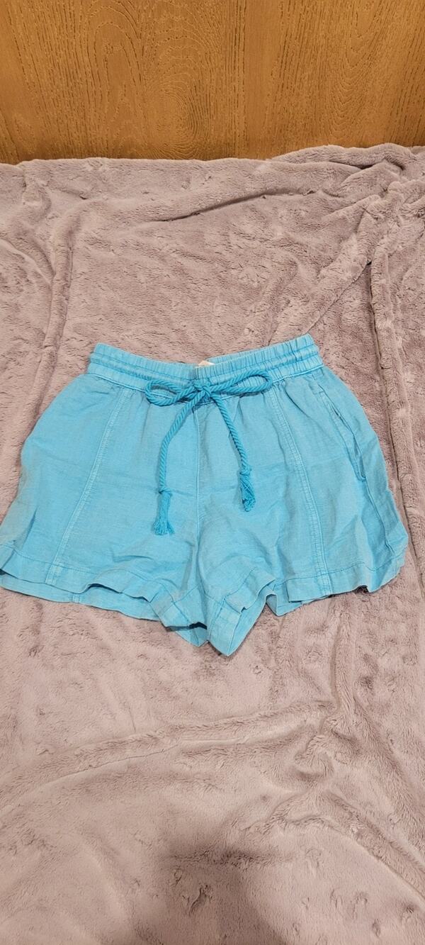 C&C California Linen Blend Shorts Womens XS Blue Resort Beach Summer Casual